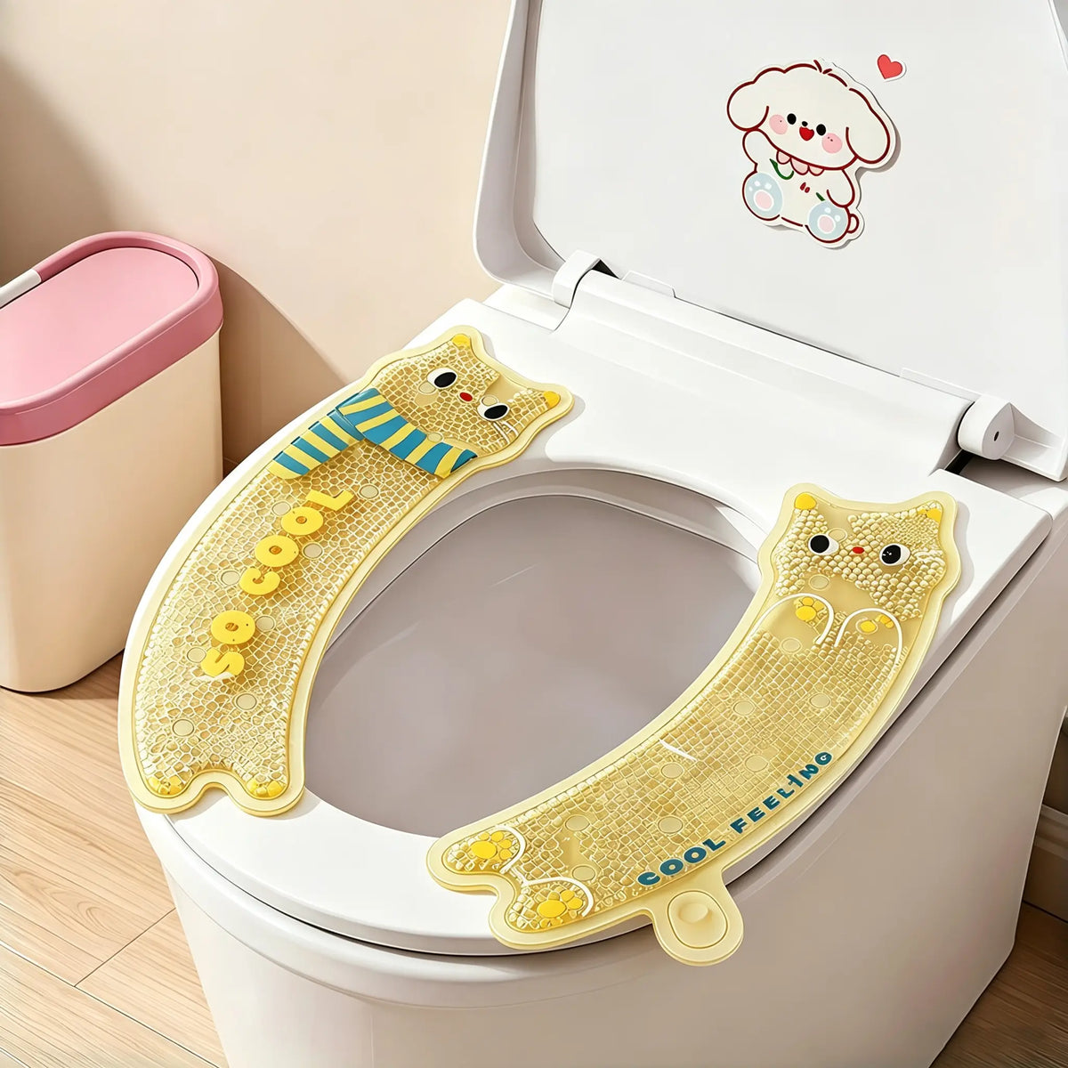 Cool Gel Toilet Seat Pad, Summer Non-Sticky Waterproof Adhesive Toilet Liner, Essential Summer Toilet Mat, No Wash Required, Comfortable & Hygienic