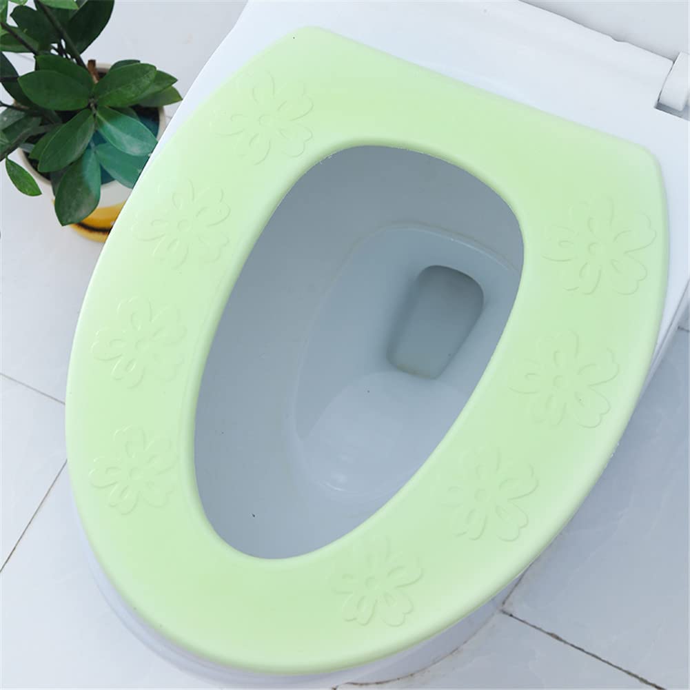 HERCHR Toilet Seat Cover, Bathroom Soft Toilet Seat Covers Pad Universal Toilet Seat Cushion Washable and Comfortable Toilet Seat Cover Pads(2#Green)