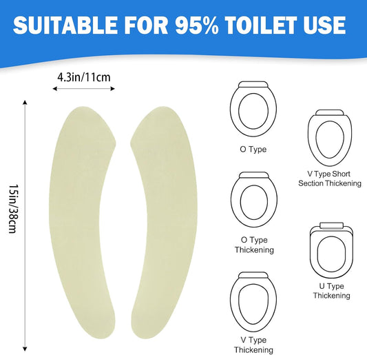 Thin and Warm Toilet Seat Cover Pad – Self-Adhesive, Adjustable and Cut-to-Fit, Comfortable and Easy to Clean, Perfect for Home Bathrooms (Green)