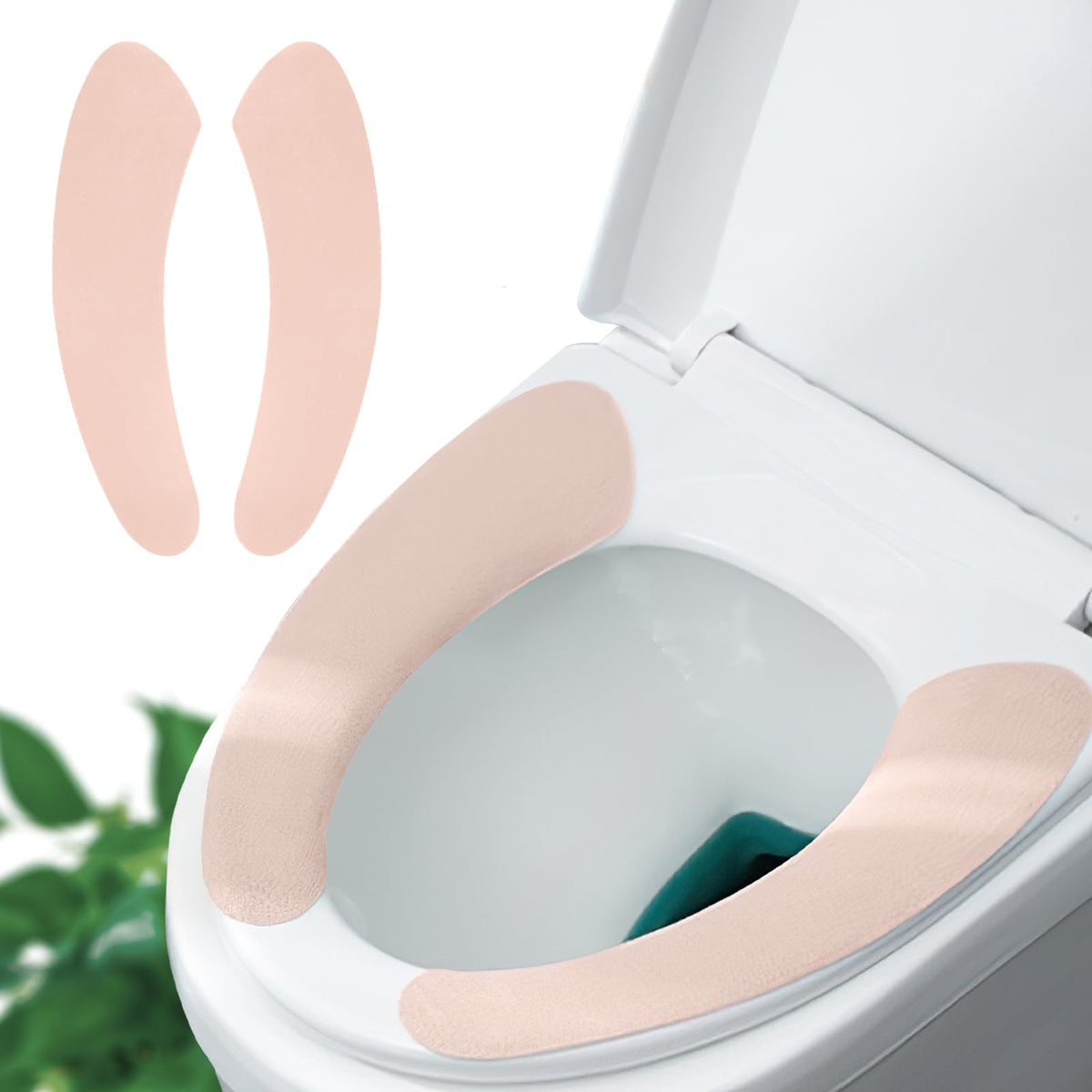 Thin and Warm Toilet Seat Cover Pad – Self-Adhesive, Adjustable and Cut-to-Fit, Comfortable and Easy to Clean, Perfect for Home Bathrooms (Blue)