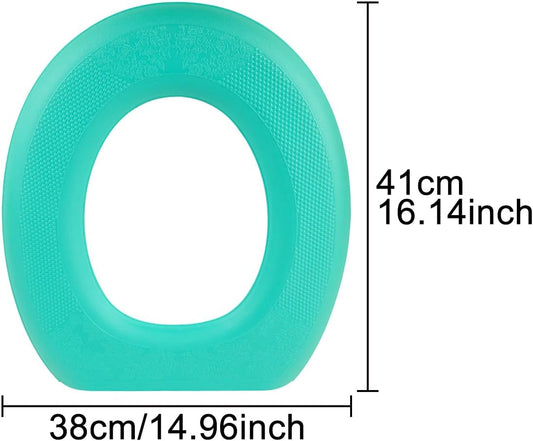 Reusable Toilet Seat Cover Pads, EVA Waterproof Sticky Stretchable Toilet Seat Cushion, 14.9" x 16.14" Green