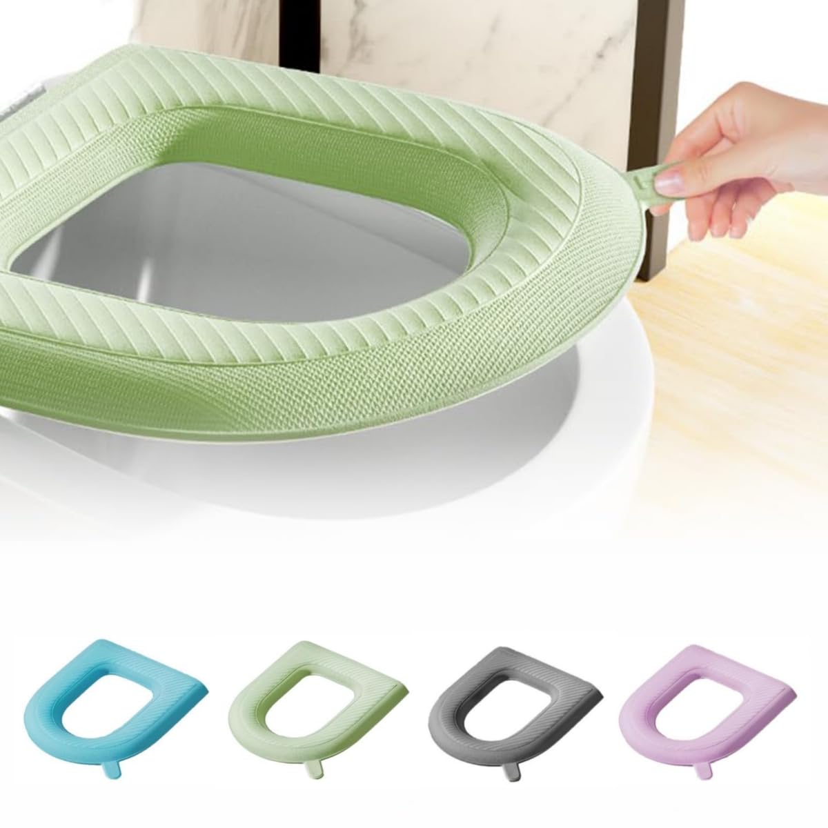 Waterproof Toilet Seat Cushion, 2026 New Toilet Seat Cover Pads, Reusable Waterproof EVA Toilet Seat Cushion, Padded Toilet Seat, Washable Toilet Cover Seat Pad for Home Hotel (4 Color)