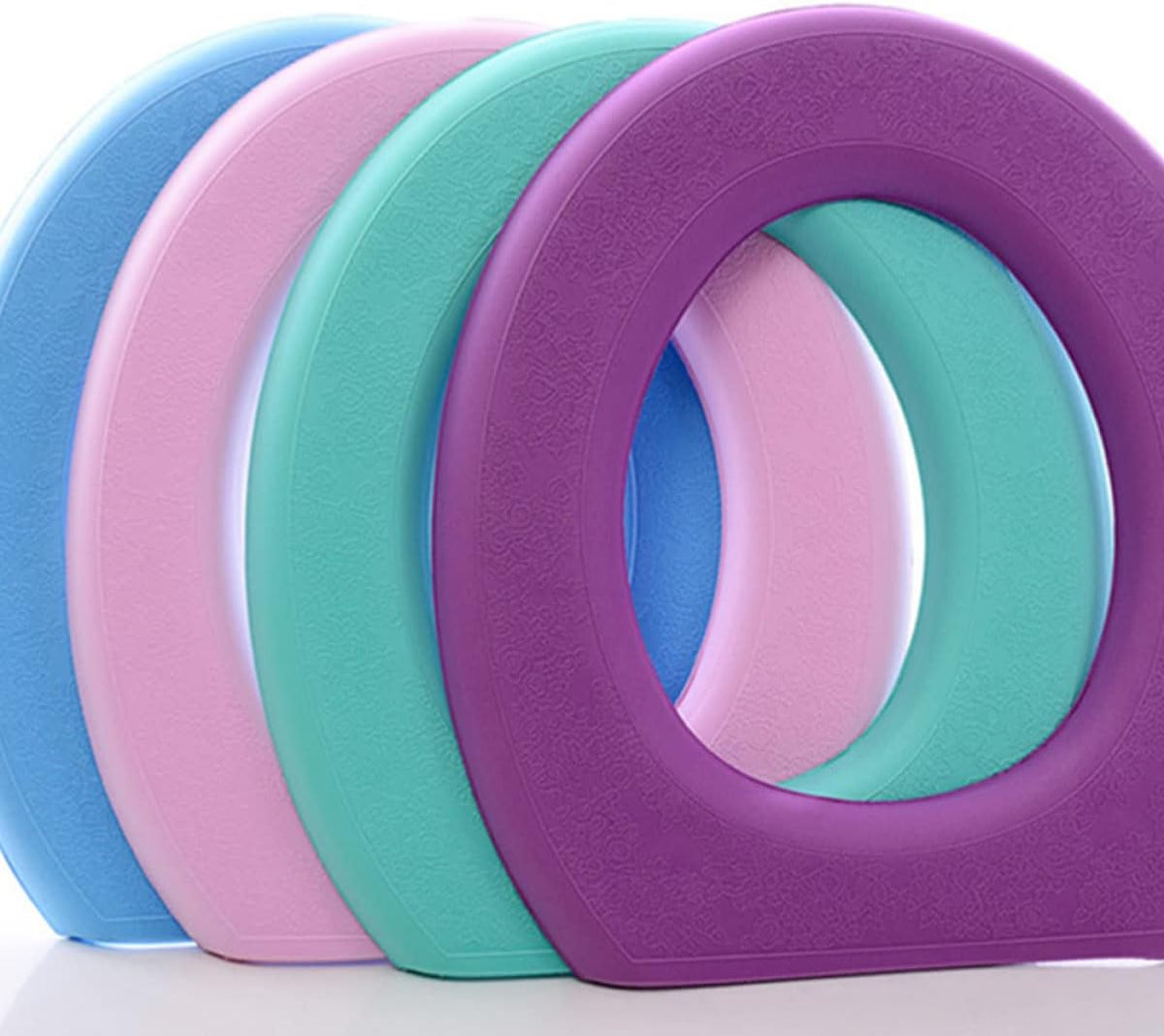 2pcs Eva O-Shaped Toilet Seat Cover Pads Thickened Sticky Design for Easy Cleaning Soft and Comfortable for Home Bathroom Green