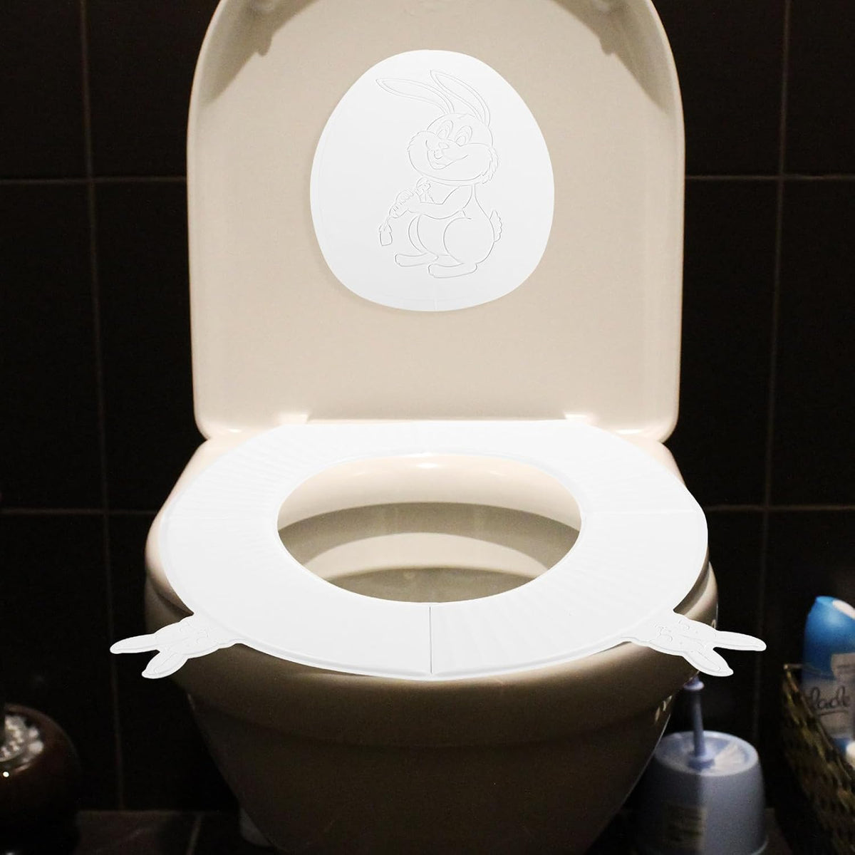 White Eva Adhesive Toilet Seat Pad Cushion Cover Foldable