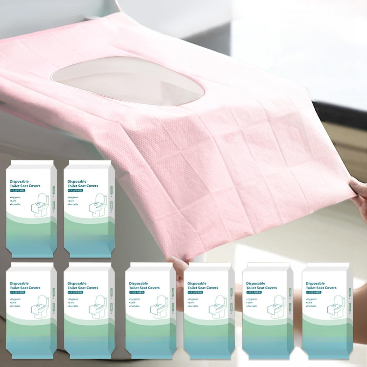 Rgqphantom 50 Pack Toilet Seat Covers Disposable, Portable Toilet Liners