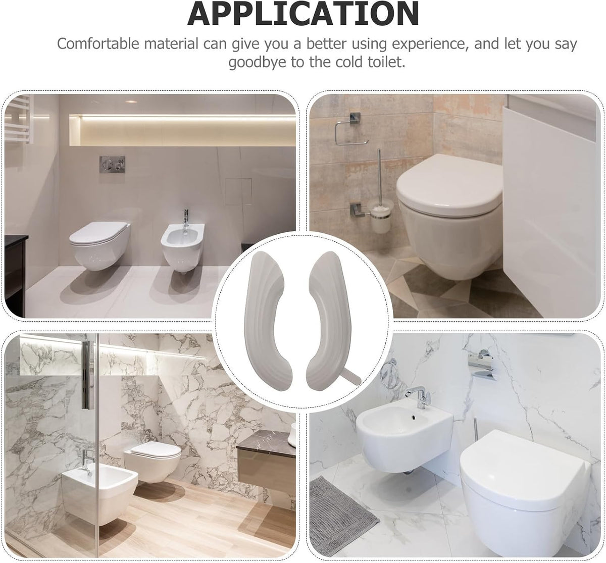 2 Pairs Waterproof Eva Toilet Seat Pad Cushion Cover Comfortable and Sturdy Toilet Seat Warmer Portable Adhesive for Bathroom Use Suitable for Adults