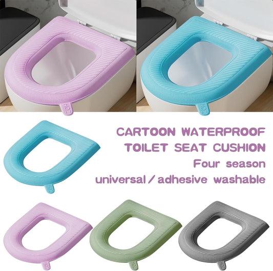 Toilet Seat Cover Waterproof Universal Fit Cushion Pad with Lifting Tab