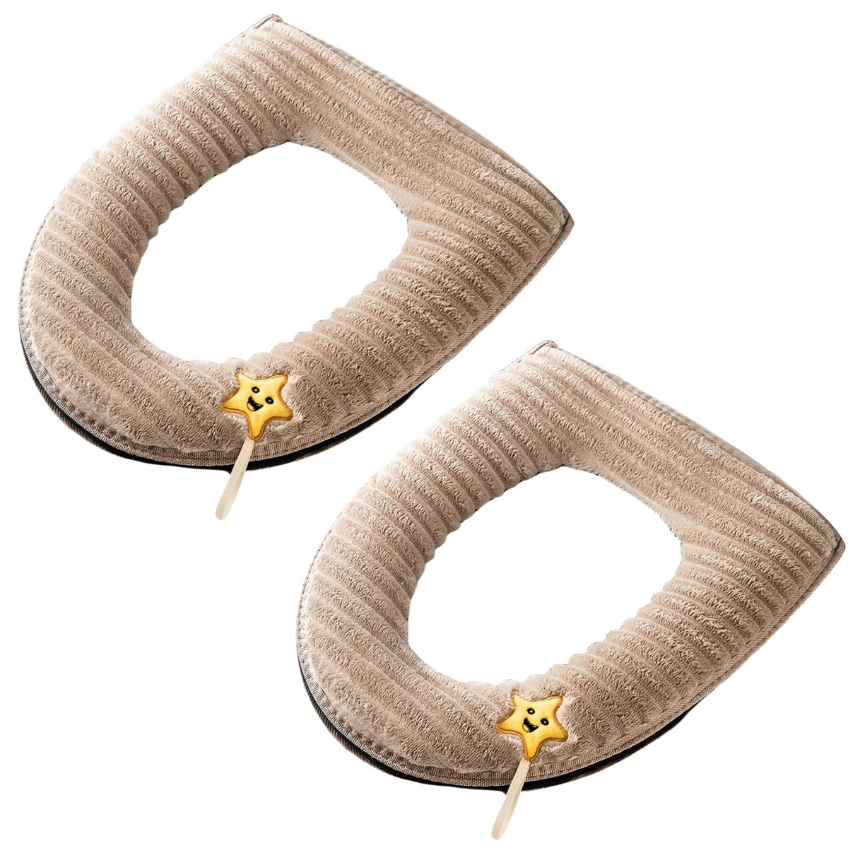 2 Pieces Thicker Bathroom Soft Toilet Seat Cover Pad with Handle Toilet Lid Cover Cushion Soft Thicker Washable Fits All Oval Toilet Seats