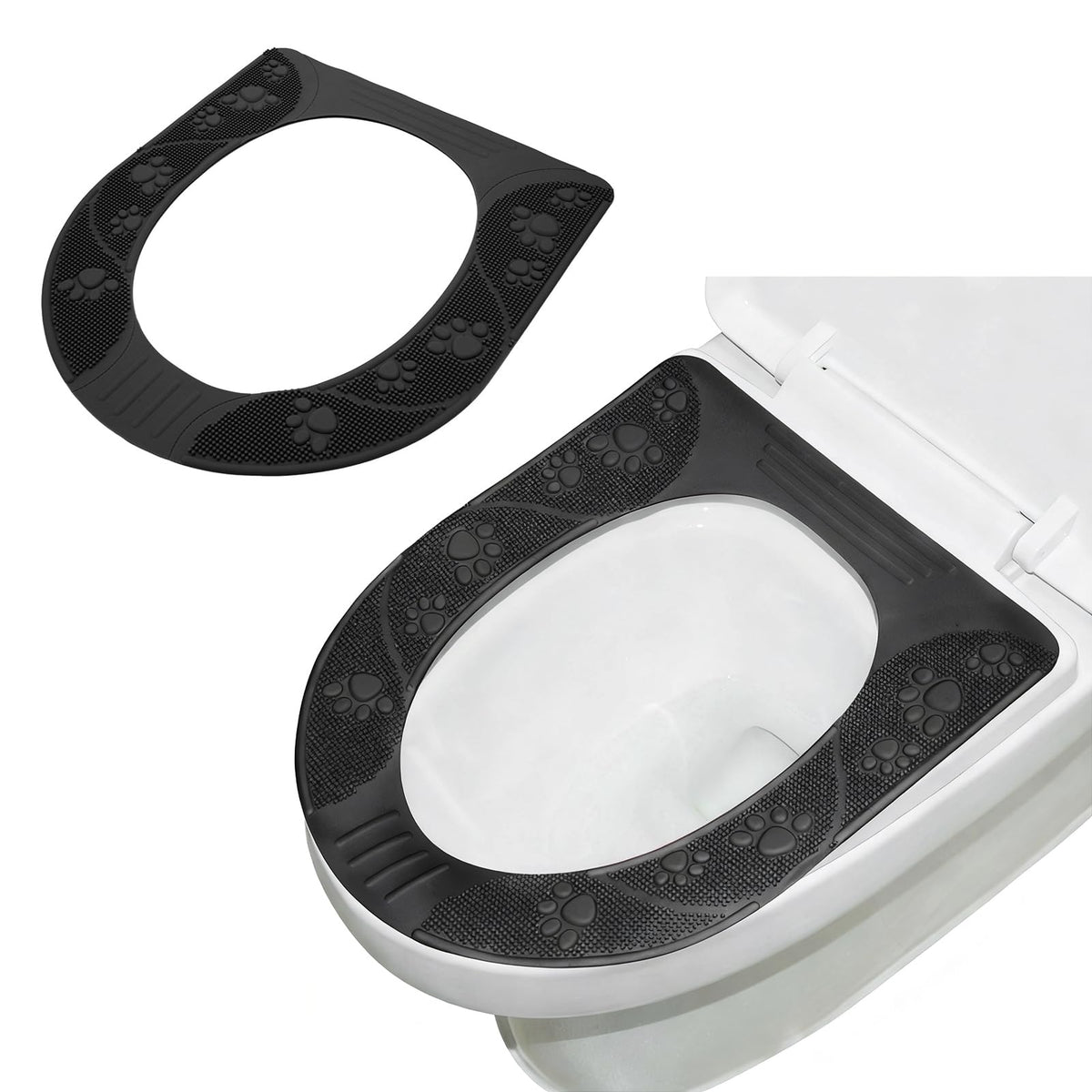 Universal Toilet Seat Cover, Washable Silicone Non Slip Toilet Seat Cover Pad for Bathroom, Four Season Use (Sky Blue)