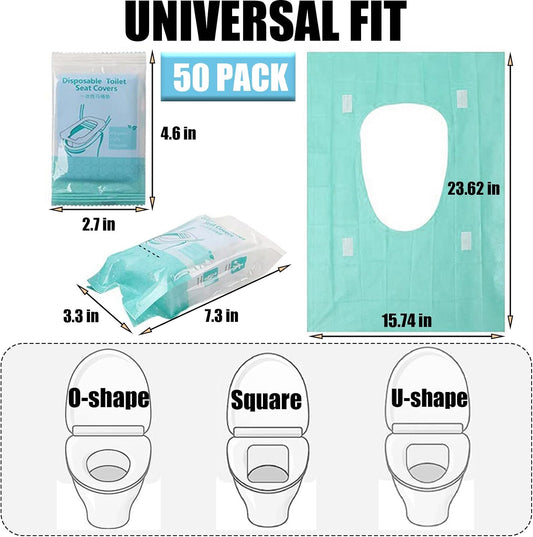 Rgqphantom 50 Pack Toilet Seat Covers Disposable, Portable Toilet Liners