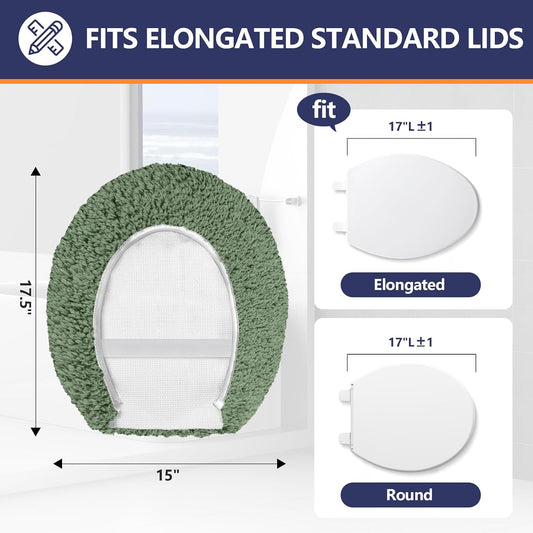 Soft Microfiber Toilet Seat Cover 17.5" x 15" Machine Washable