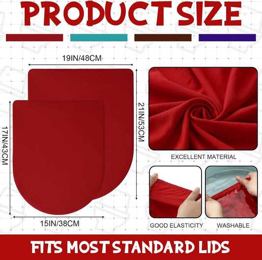 Preboun 4 Pcs Toilet Lid Cover Toilet Seat Cover with Elastic Edges, Standard Toilet Lid Cover Soft Bathroom Covers, Machine Washable Seat Covers Universal for Most Toilet Bowl Lids (Vibrant Colors)