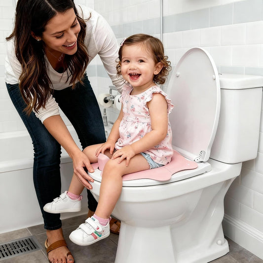 Travel Potty Seat for Toddler, Foldable Portable Potty Seat, BPA-Free Pink
