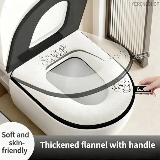 Chic Zipper Toilet Seat Cushion, Waterproof All Season Universal Toilet Pad, Soft Comfortable Household Bathroom Accessories, Easy Install & Washable Toilet Seat Cover, Practical Home Supplies for Daily Bathroom Use