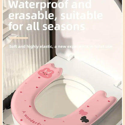New Fragrance Toilet Seat Pad, All-Seasons Universal Fit, Home Use Sticky Waterproof No-Wash Toilet Cover, Convenient and Hygienic
