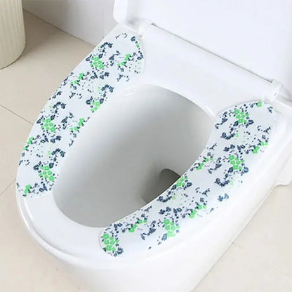 Silicone World 1 Pair Reusable Warm Toilet Seat Filling Washable Bathroom Mat Seat Cover Thick Cartoon Sticky Toilet Cushion
