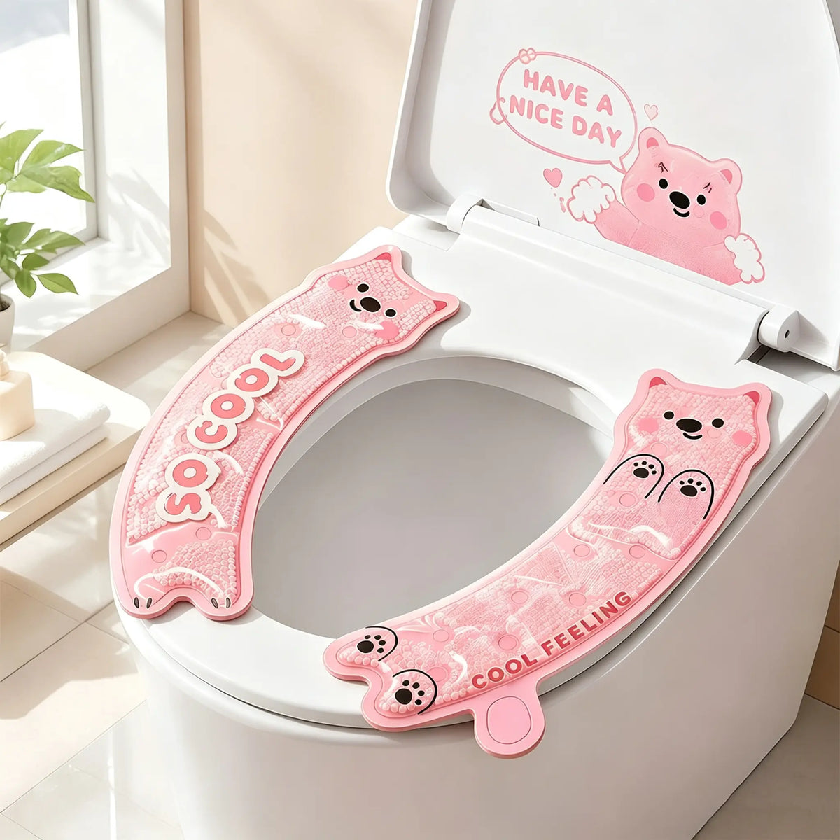 Cool Gel Toilet Seat Pad, Summer Non-Sticky Waterproof Adhesive Toilet Liner, Essential Summer Toilet Mat, No Wash Required, Comfortable & Hygienic