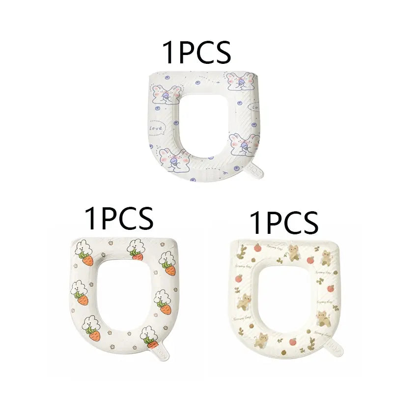 3-Pack Universal Toilet Seat Cushion, Soft Eva Padded, Waterproof, Easy Clean, Fits Most O/v/u Shape Toilets, Bathroom Seat Pad, Toilet Seat Covers for Bathroom