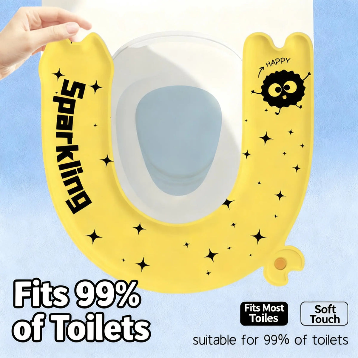 Waterproof Toilet Seat Cover, No Flush Needed, Warm Scented, Year-Round Adhesive Pad, Home Use, Toilet Seat Covers For Bathroom, Comfortable and Convenient
