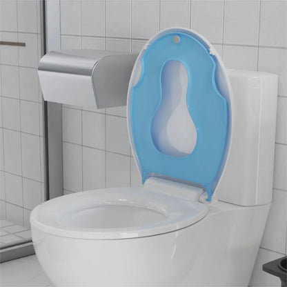 Garvee 1 Pack Toilet Seat Round with Built-In Toddler Potty Training Seat, Slow Close, Soft Close Toilet Seat, Quiet Lid, Contoured Grip-Tight Bumpers, Installation Hardware(white,blue,17'')