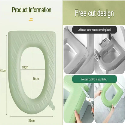 Waterproof Toilet Seat Cushion, 2024 New Cover Pads, Reusable EVA Padded Seat, Washable for Home Hotel (Pink+Gray)