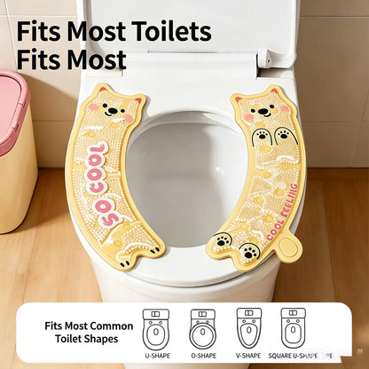 Cool Gel Toilet Seat Pad, Summer Non-Sticky Waterproof Adhesive Toilet Liner, Essential Summer Toilet Mat, No Wash Required, Comfortable & Hygienic