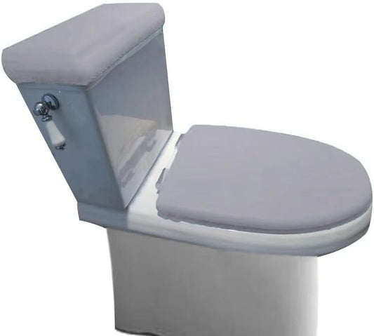Madeals Velvet Toilet Lid Cover and Toilet Tank Lid Cover Fabric Cover for A Lid Toilet Tank Black