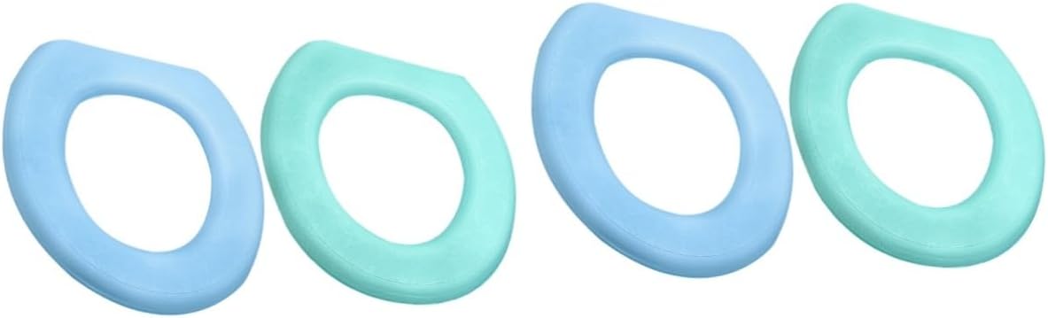 DOITOOL 2sets Cushioned Toilet Seat Covers Eva O-shaped Pad Soft Comfortable Thicken Sticky Toilet Seat Bumpers for Home 2pcs*2