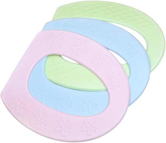 Artibetter 3Pcs Sticky Toilet Seat Cushions Pads for All Seasons Cold Insulation Cover Pink Green and Blue for Home Bathroom Comfort