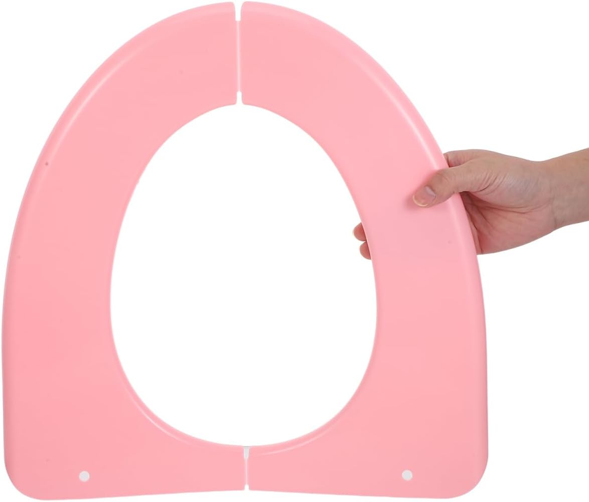 Portable Waterproof Toilet Seat Cushion Foldable Washable Bathroom Toilet Cover Pad with Non-Slip Backing for Home Office Travel 15.35X14.96In
