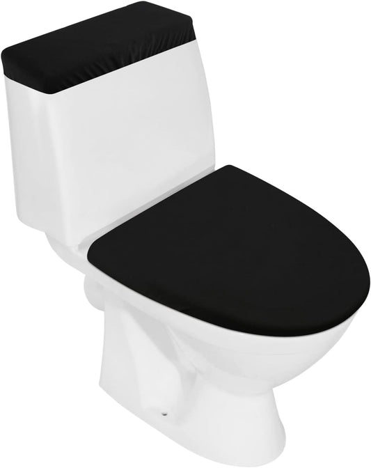 Toilet Lid Cover and Toilet Tank Lid Cover Set, Milk Silk Toilet Cover