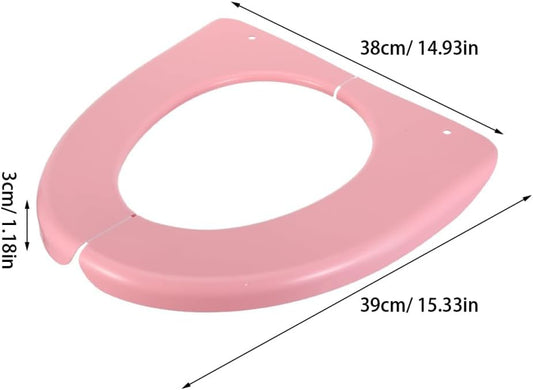 Portable Waterproof Toilet Seat Cushion Foldable Washable Bathroom Toilet Cover Pad with Non-Slip Backing for Home Office Travel 15.35X14.96In