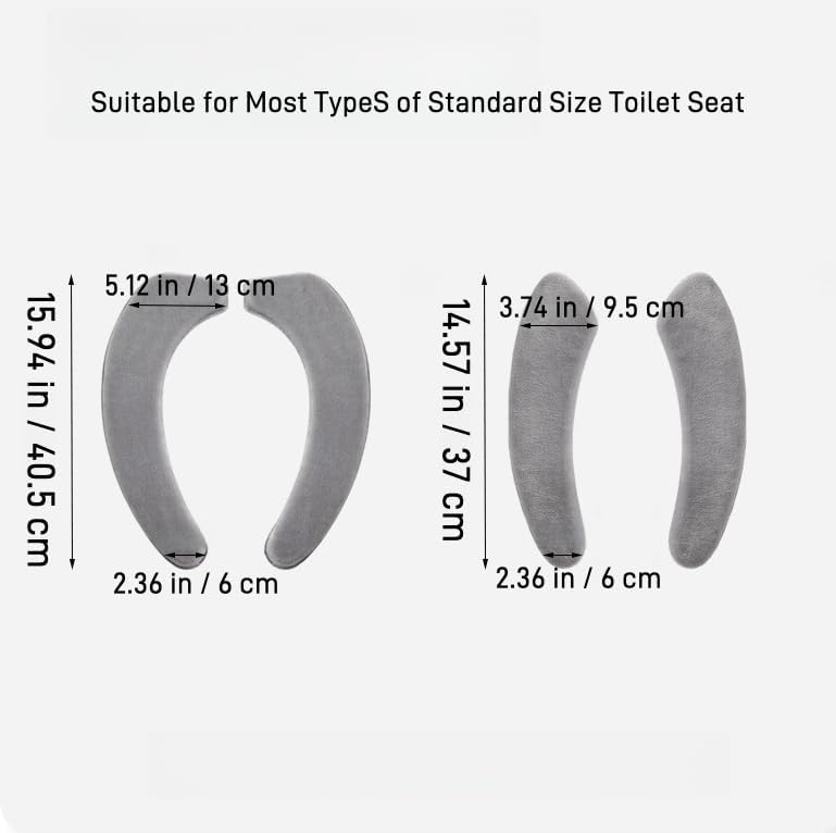 Flannel Toilet Seat Cushion Cover, Portable Self-Adhesive Toilet Seat Cover, Universal Washable and Reusable Toilet Lid Cover (Green)