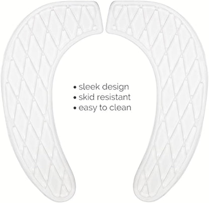 Generic Gel Toilet Seat Cushion Toilet Seat Cover Washable,Padded Riser Cushion for Toilets & Commode Chair Reusable Adhesive Donut Pad U-Shape for Family,Elders(White), Clear