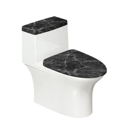 White Marble Lid Cover and Toilet Tank Lid Cover Set of 2,Modern Marble Print Toilet Decoration Replacement Novelty Decorations for Bathroom Accessory Fit Most Round Elongated and Oblong