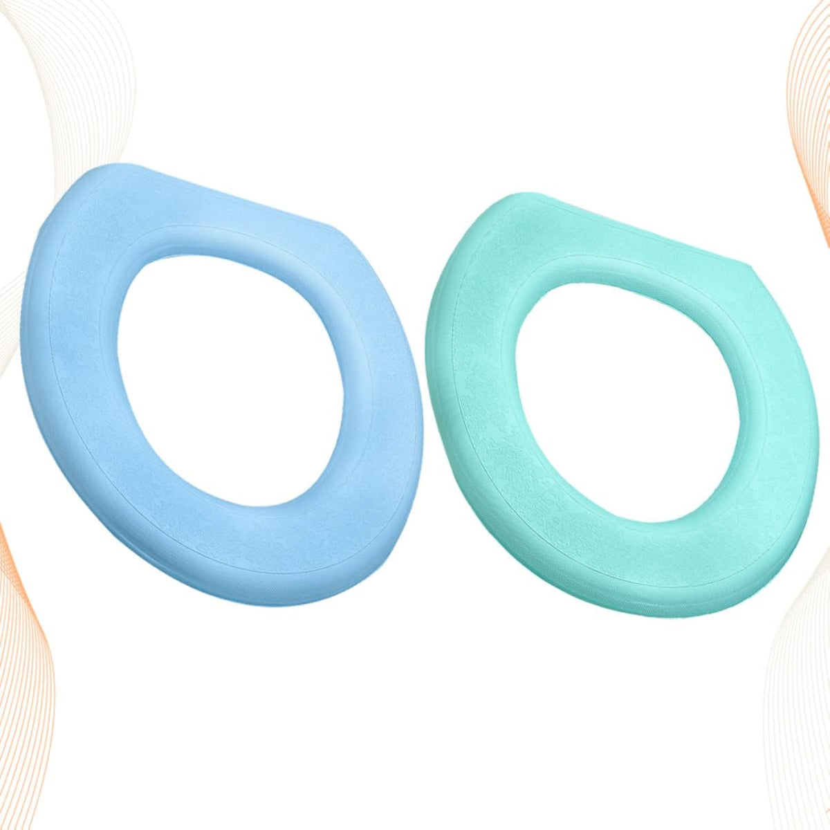 2pcs Eva O-Shaped Toilet Seat Pads Thicken Sticky Washable Comfortable Seat Covers for Home Bathroom