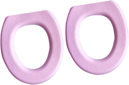 ULTECHNOVO 2Pcs Thick Eva Toilet Seat Cover Pads Practical Sticky Toilet Mat for Home Bathroom Use Pink Comfortable and Washable Toilet Cushion Pad