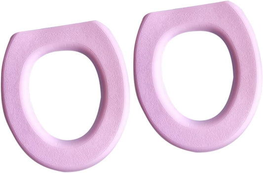 ULTECHNOVO 2Pcs Thick Eva Toilet Seat Cover Pads Practical Sticky Toilet Mat for Home Bathroom Use Pink Comfortable and Washable Toilet Cushion Pad