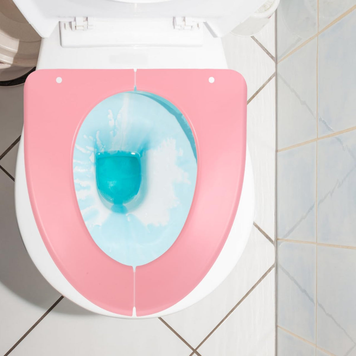 Portable Waterproof Toilet Seat Cushion Foldable Washable Bathroom Toilet Cover Pad with Non-Slip Backing for Home Office Travel 15.35X14.96In