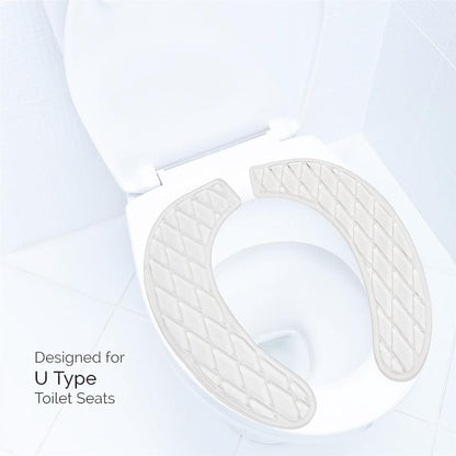 Gel Toilet Seat Cushion Washable Toilet Seat Cover,Padded Riser Cushion for Toilets & Commode Chair Reusable Adhesive Donut Pad U-Shape for Family