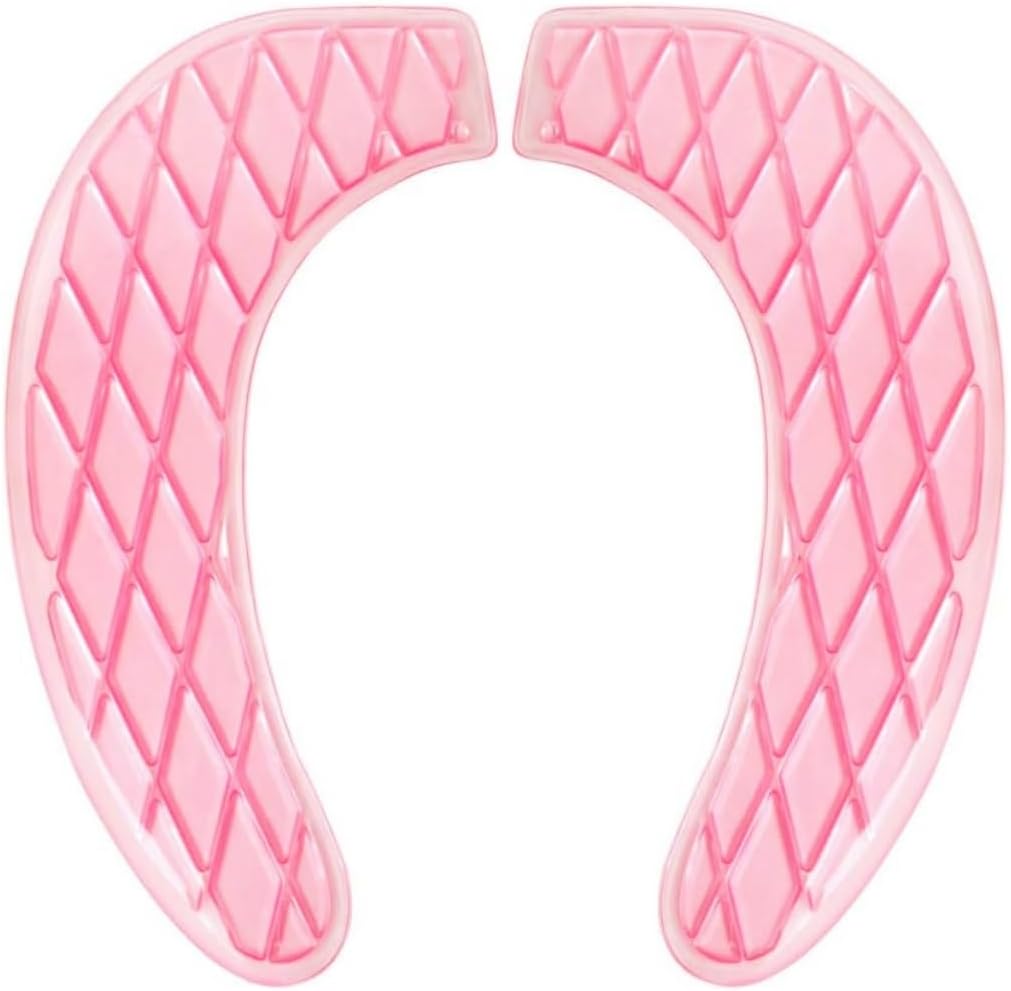 Gel Toilet Seat Cushion - Toilet Cushion for Bathroom - Portable and Washable - Universal Padded Toilet seat for Standard U Shape Toilet Seats -Adhesive Toilet Seat Cushion for Women Seniors (Pink)