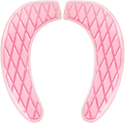 Gel Toilet Seat Cushion - Toilet Cushion for Bathroom - Portable and Washable - Universal Padded Toilet seat for Standard U Shape Toilet Seats -Adhesive Toilet Seat Cushion for Women Seniors (Pink)