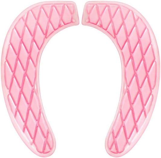 Gel Toilet Seat Cushion - Toilet Cushion for Bathroom - Portable and Washable - Universal Padded Toilet seat for Standard U Shape Toilet Seats -Adhesive Toilet Seat Cushion for Women Seniors (Pink)