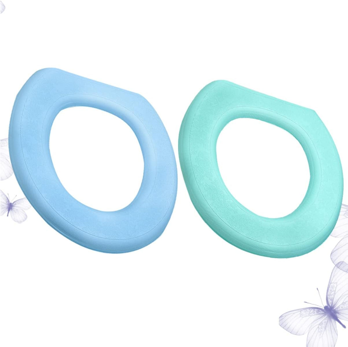 2pcs Eva O-Shaped Toilet Seat Pads Thicken Sticky Washable Comfortable Seat Covers for Home Bathroom