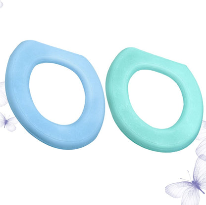 2pcs Eva O-Shaped Toilet Seat Pads Thicken Sticky Washable Comfortable Seat Covers for Home Bathroom