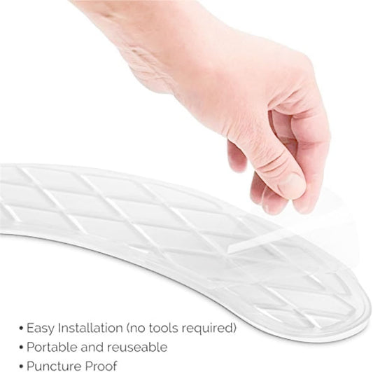 Generic Gel Toilet Seat Cushion Toilet Seat Cover Washable,Padded Riser Cushion for Toilets & Commode Chair Reusable Adhesive Donut Pad U-Shape for Family,Elders(White), Clear