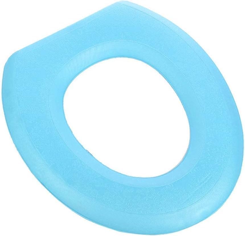 Blue Toilet Seat Cushion, Toilet Seat Cover Waterproof EVA Toilet Seat Cushion O-shape Toilet Lid Seat Cover Bathroom Accessories Easy to Install, Toilet Seats