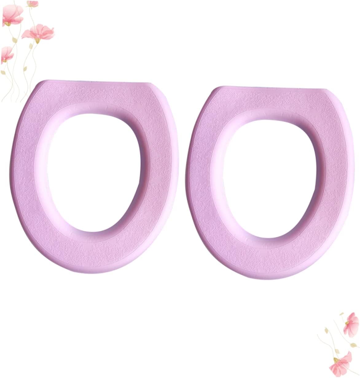 Thickened EVA O-Shaped Waterproof Toilet Seat Cover Pads Washable Sticky Toilet Mat for Home Bathroom Colorful Seat Cushion for Comfortable Use