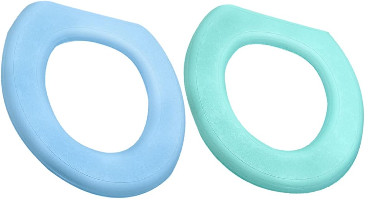DOITOOL 2sets Cushioned Toilet Seat Covers Eva O-shaped Pad Soft Comfortable Thicken Sticky Toilet Seat Bumpers for Home 2pcs*2