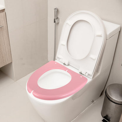 Portable Waterproof Toilet Seat Cushion Foldable Washable Bathroom Toilet Cover Pad with Non-Slip Backing for Home Office Travel 15.35X14.96In